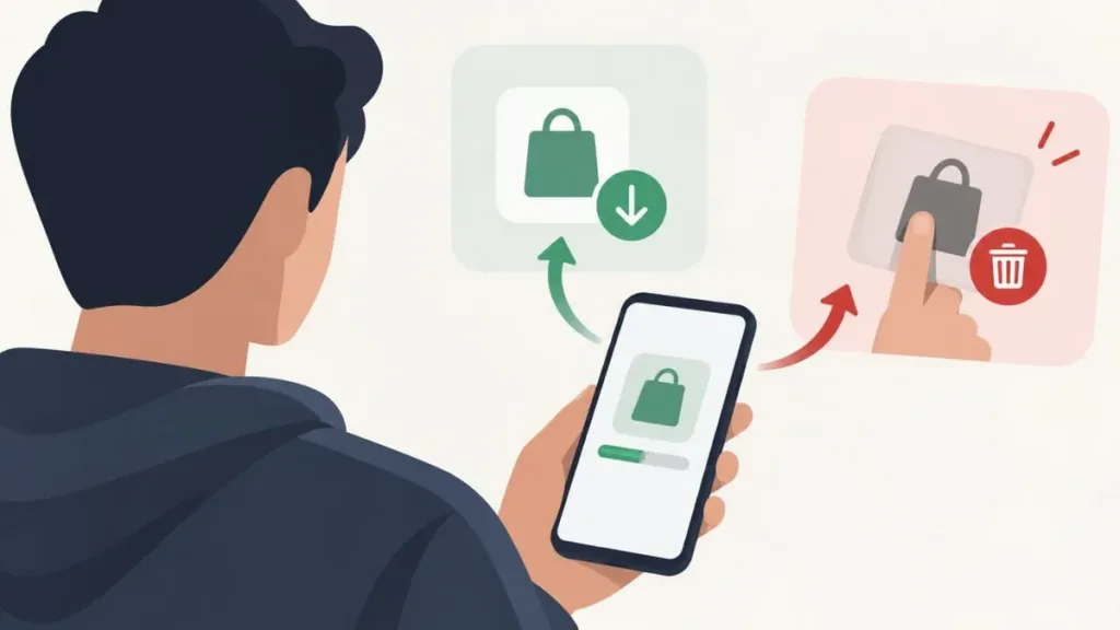 India's E-Commerce Is Booming. So Why Are Users Leaving by Day 30? uninstalling apps